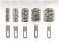 Gray Aluminum Tube Ceramic Hair Massage Thermal Brush Detanging Hair Brush Round Cushion Comb