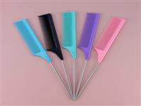 Shangzhiyi Custom Private Label Styling Long Carbon Fiber Metal Rat Pin Tail Detangling Parting Braiding Precision Hair Comb