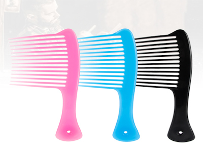 Wholesale Custom Color/logo Plastic Wide Tooth Comb Unique Shape Salon Household Hairdressing Hair Comb