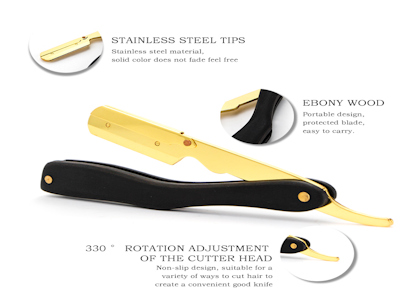 Men Razor Holder Professional Barber Hair Cutting Tools Folding Straight Shaving Knife Manual Wooden Handle Shaving Razor