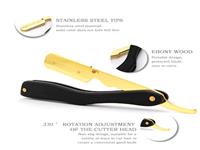Men Razor Holder Professional Barber Hair Cutting Tools Folding Straight Shaving Knife Manual Wooden Handle Shaving Razor