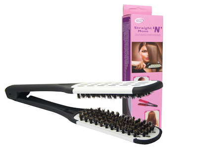 Hairdressing Straightener Nylon Hair Straightening Double Brushes V Shape Comb Clamp Styling Tools Diy Home Hair Brush And Comb